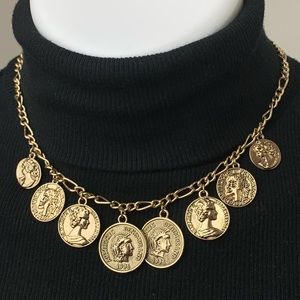Grecian Coin Charm Necklace